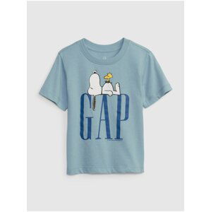 Modré chlapčenské tričko GAP & Peanuts Snoopy