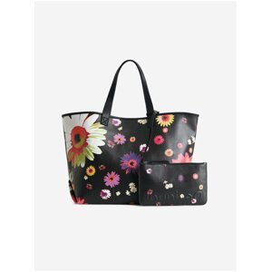 Čierny dámsky kvetovaný shopper Desigual Daisy Pop Namibia Reversible