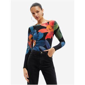 Čierne dámske kvetované body Desigual Grandflower