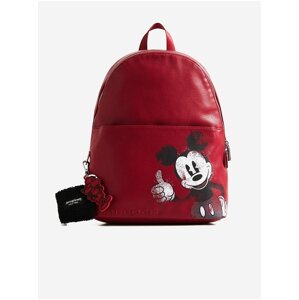 Červený dámsky batoh s potlačou Desigual Mickey