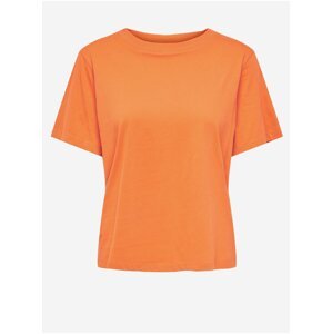 Oranžové dámske tričko s potlačou na chrbte JDY Berry