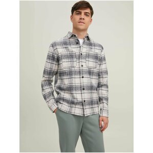 Šedo-biela kockovaná košeľa Jack & Jones Logan