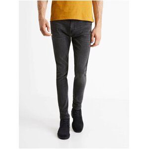 Skinny fit pre mužov Celio - tmavosivá