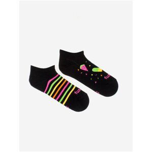 Čierne pánske vzorované ponožky Fusakle Pohoda