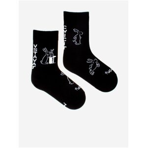 Čierne dievčenské vzorované ponožky Fusakle Bob a Bobek