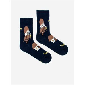 Tmavomodré chlapčenské vzorované ponožky Fusakle Deduško Večerníček