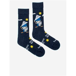 Tmavomodré chlapčenské vzorované ponožky Fusakle Večerníček