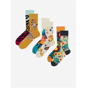 Ponožky pre mužov Dedoles - béžová, žltá, tmavomodrá, oranžová, modrá
