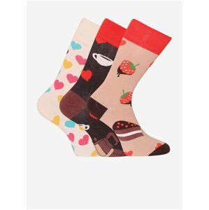 Ponožky pre mužov Dedoles - hnedá, svetlohnedá, červená, béžová
