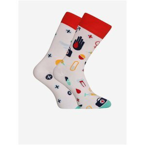 Ponožky pre mužov Dedoles - biela, červená