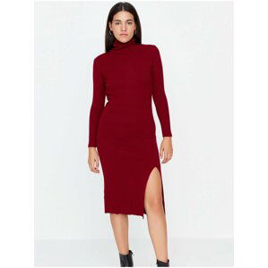 Mikinové a svetrové šaty pre ženy Trendyol - vínová