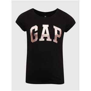 Čierne dievčenské tričko s logom GAP