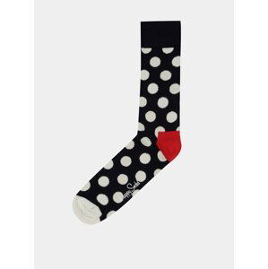 Tmavomodré unisex ponožky s bielymi bodkami Happy Socks Big Dots