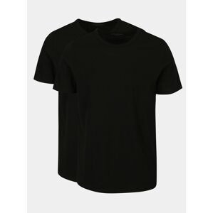 Súprava dvoch čiernych basic tričiek s krátkym rukávom Jack & Jones Basic