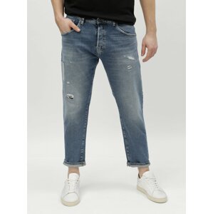 Modré zkrátené rifle Selected Homme Cropped