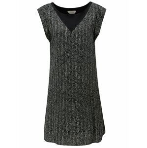 Sivo-čierne voľné vzorované šaty SKFK Geretz