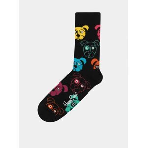 Čierne unisex vzorované ponožky Happy Socks