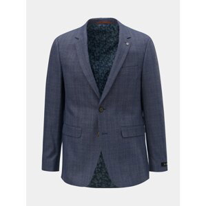 Modré kockované oblekové slim fit sako Burton Menswear London