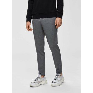 Sivé melírované skrátené skinny fit nohavice Selected Homme Jersey