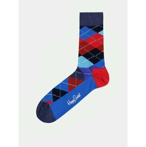 Červeno–modré vzorované ponožky Happy Socks Argyle