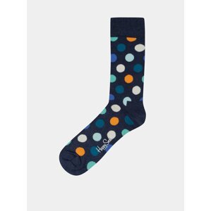 Modré unisex ponožky s farebnými bodkami Happy Socks Big Dots