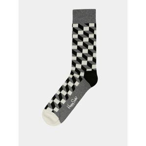 Ponožky v bielej, čiernej a sivej farbe Happy Socks Filled Optic