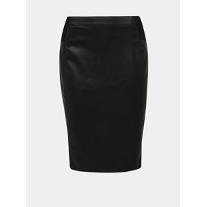 Čierna koženková púzdrová sukňa VERO MODA Buttersia