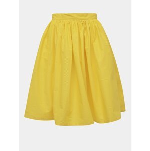 Žltá bodkovaná kruhová sukňa MONLEMON