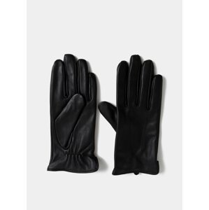 Čierne kožené rukavice Pieces Nellie