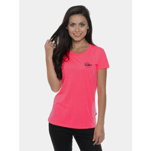 Neonovo rúžové dámske tričko s potlačou SAM 73