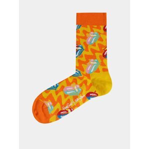 Oranžovo-žlté vzorované ponožky Happy Socks Rolling Stones