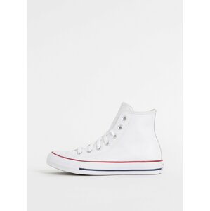 Biele kožené členkové tenisky Converse Chuck Taylor