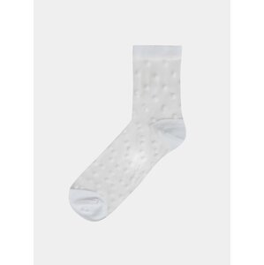 TRENDY SOCKS - Módní silonkové ponožky s puntíky - bílá