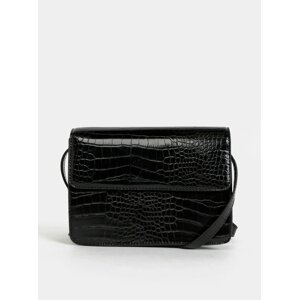 Čierna crossbody kabelka s krokodýlím vzorom Pieces Julie