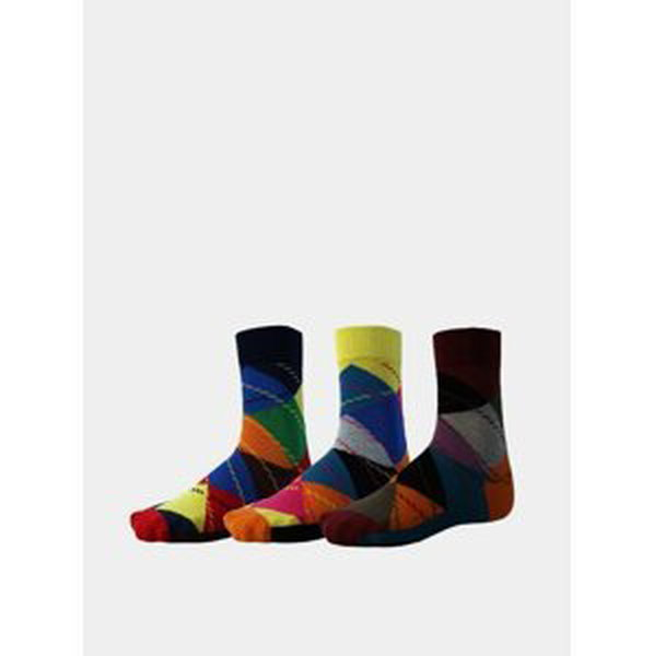 Sada troch párov ponožiek v šedo-modrej farbe SAM 73