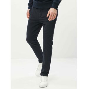 Tmavomodré pruhované slim fit nohavice Jack & Jones Marco