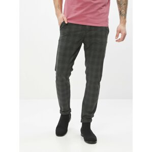 Šedé kockované slim fit nohavice Jack & Jones Marco