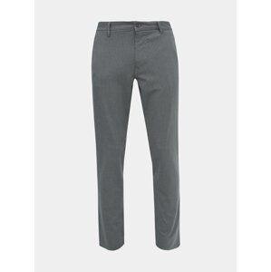 Šedé kockované slim fit nohavice Selected Homme Storm