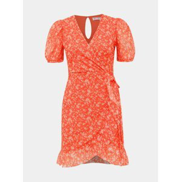 Oranžové kvetované šaty Miss Selfridge Petites