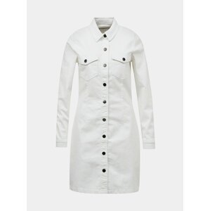Biele rifľové košeľové šaty Jacqueline de Yong Sanna
