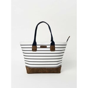 Biela pruhovaná kabelka Brakeburn Stripe Tote