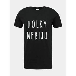 Čierne pánske tričko s potlačou ZOOT Original Holky nebiju