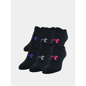 Sada šesti Čierných holčičích ponožek Essential Under Armour