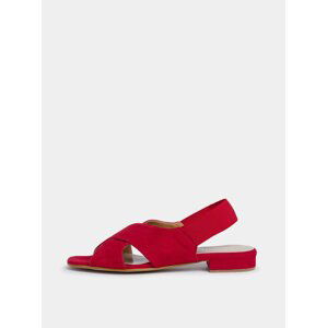Červené dámske semišové sandále Tamaris