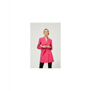 Moodo ružový dámsky kabát s opaskom