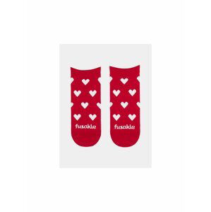 Červené vzorované členkové ponožky Fusakle Láska
