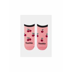 Ružové vzorované členkové ponožky Fusakle Čerešňa