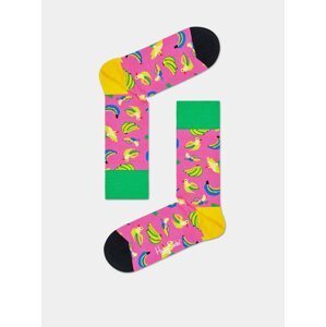 Ružové vzorované ponožky Happy Socks Banana Bird