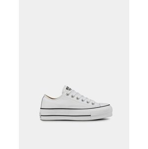 Converse biele kožené tenisky na platforme Chuck Taylor All Star Lift