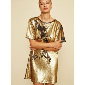 Simpo čierno-zlaté flitrované šaty Flash